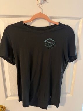 FIGS Women’s Supersoft Short Sleeve Underscrub - Black Tranquility - Medium